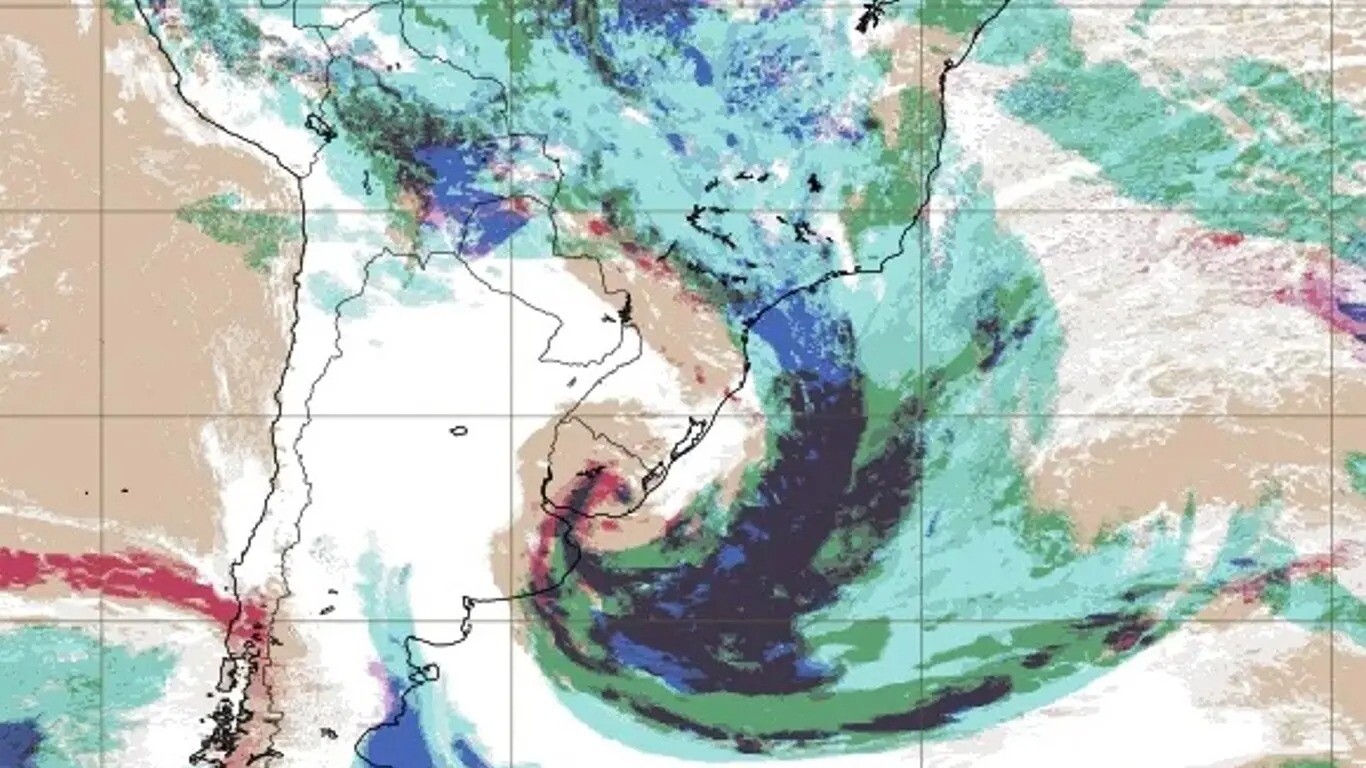 Ciclón extratropical que afectará a Uruguay el fin de semana del 11 y 12 de octubre de 2025.