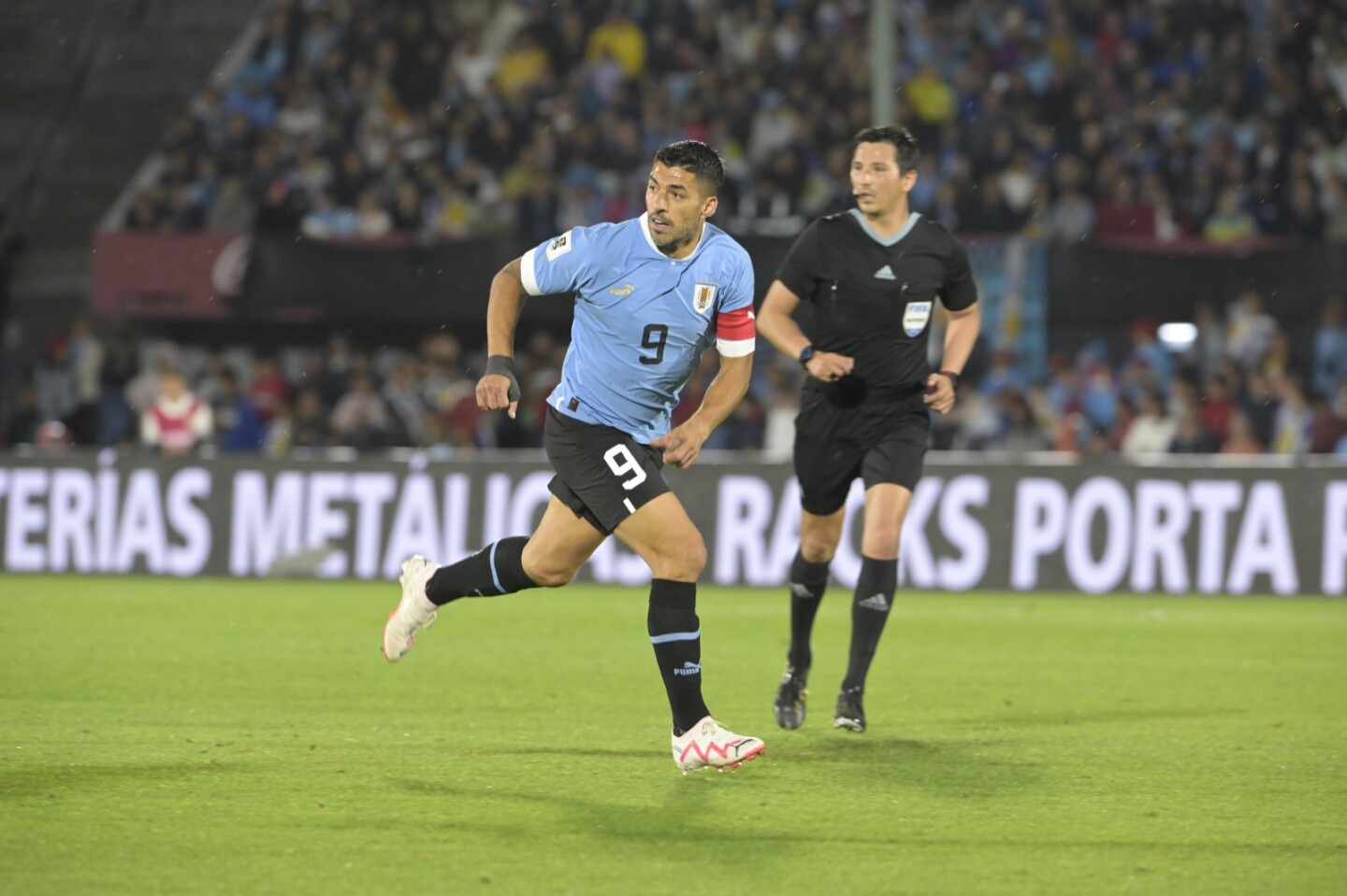 Luis Suárez en su regreso a la selección uruguaya.