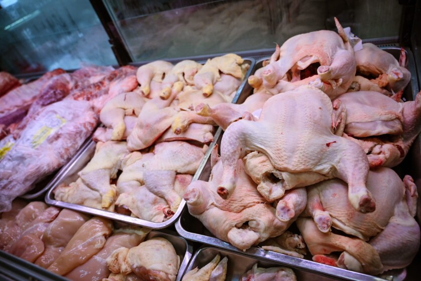 Pollo en góndola.