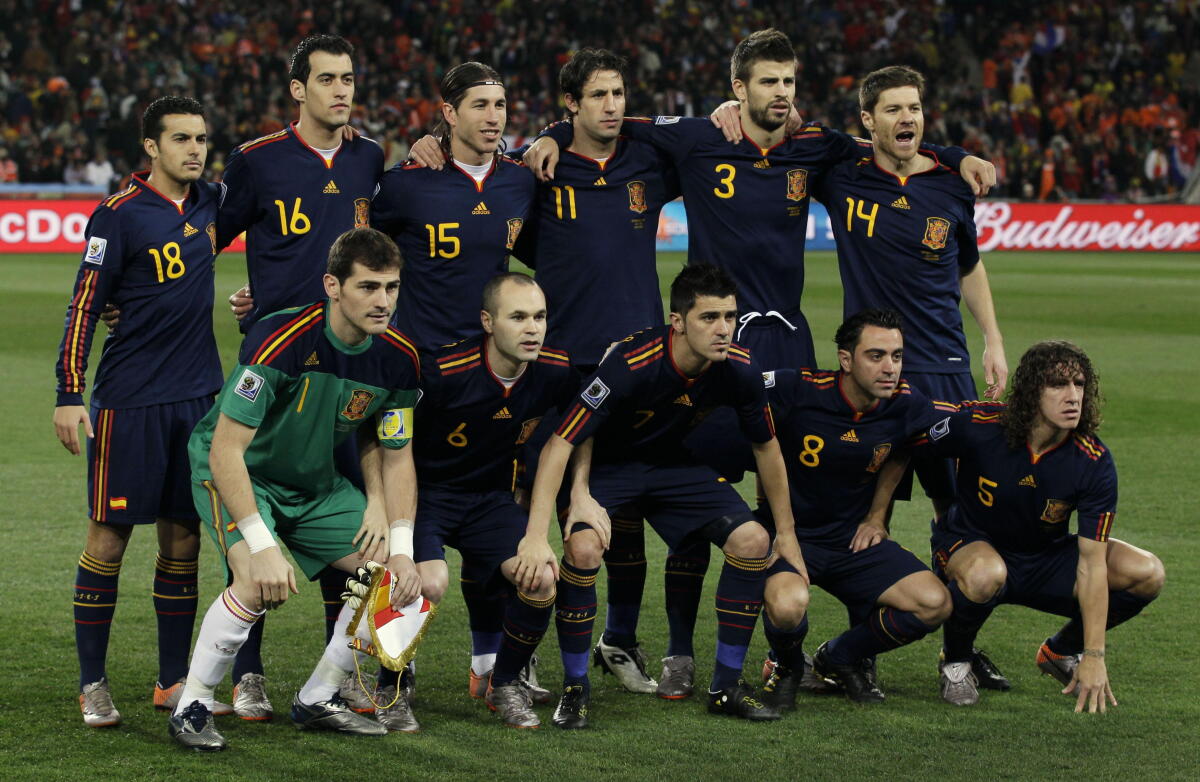Selección de España en la final del Mundial 2010.