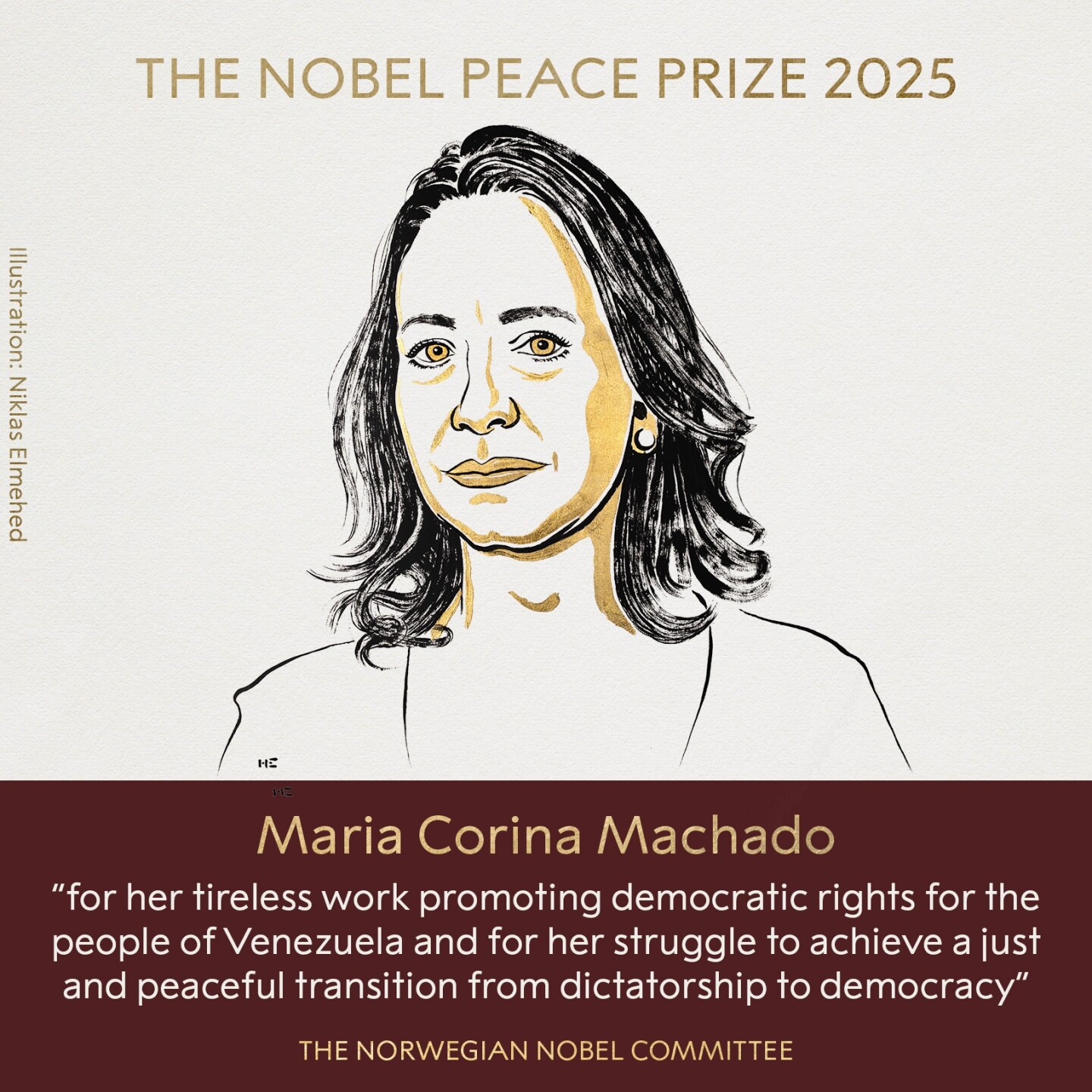 María Corina Machado, premio Nobel de la Paz 2025.