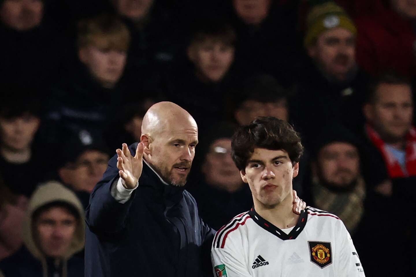 Facundo Pellistri en el partido ante Nottingham Forest. 