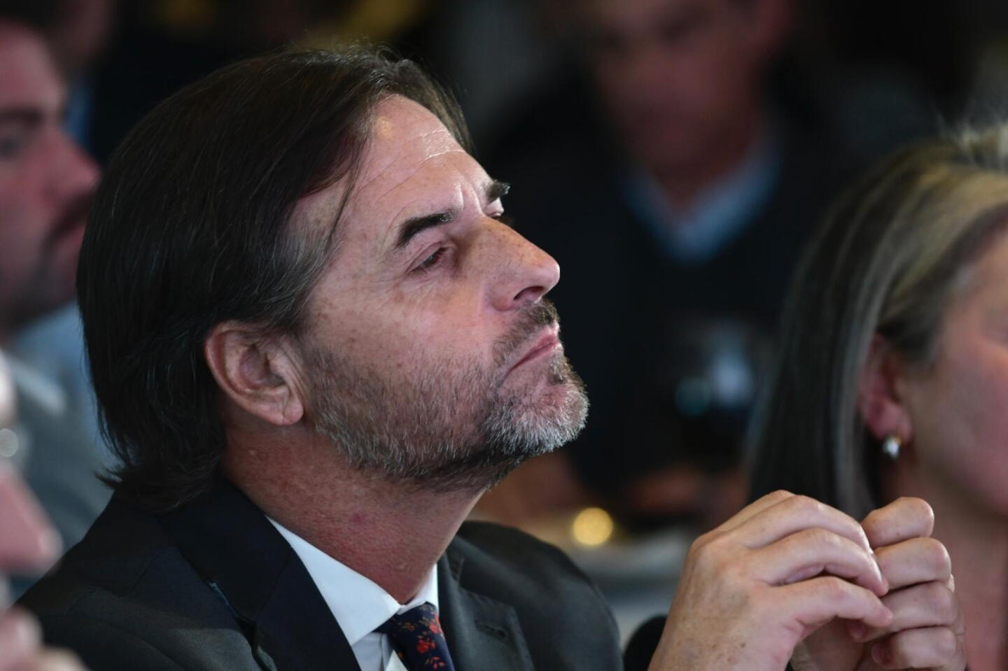 Lacalle Pou durante evento por el Día de la Exportación.