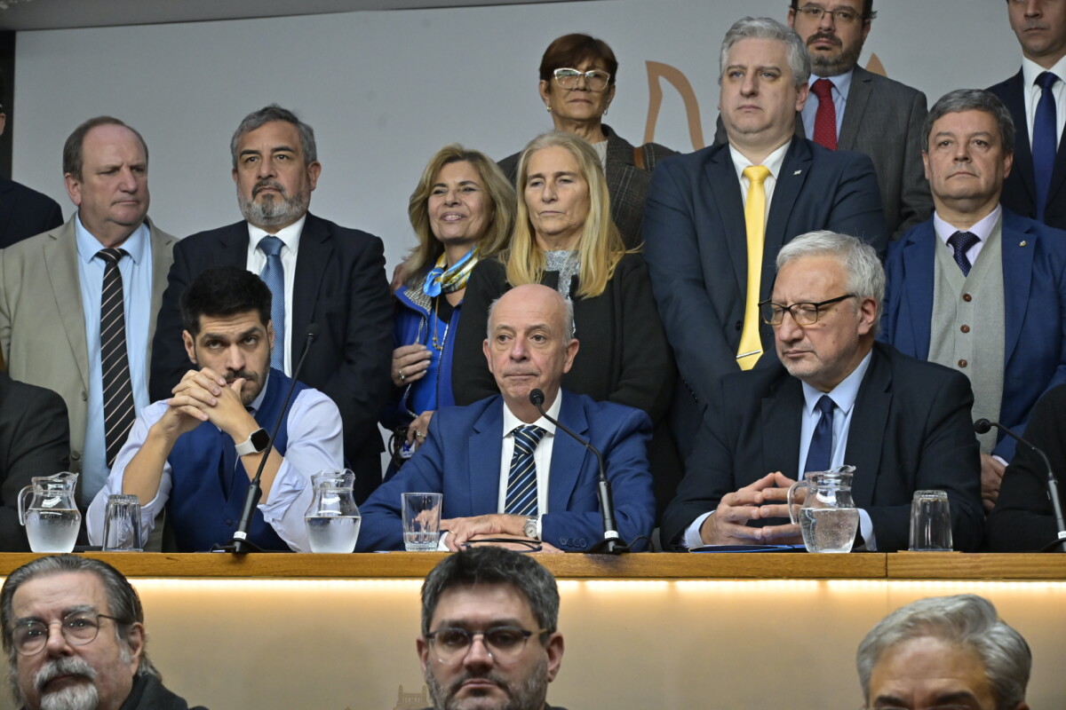 Legisladores de los partidos Nacional, Colorado e Independiente dan conferencia de prensa por Rendición de Cuentas.