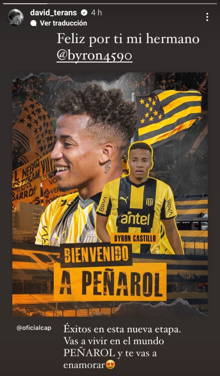 El mensaje de David Terans a Byron Castillo.