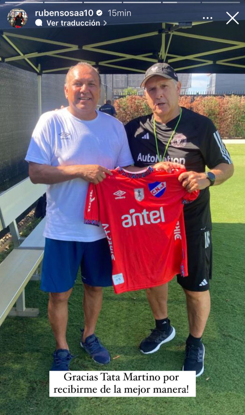 Ruben Sosa y el Tata Martino en el complejo de Inter Miami.