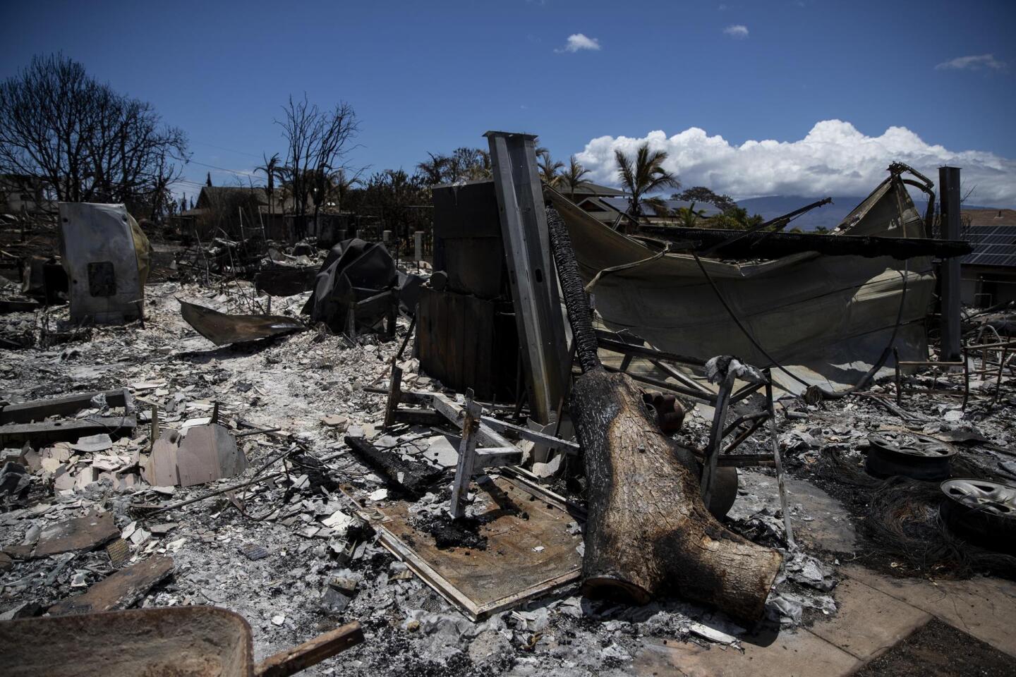 Área afectada por los incendios en Maui, Hawái.