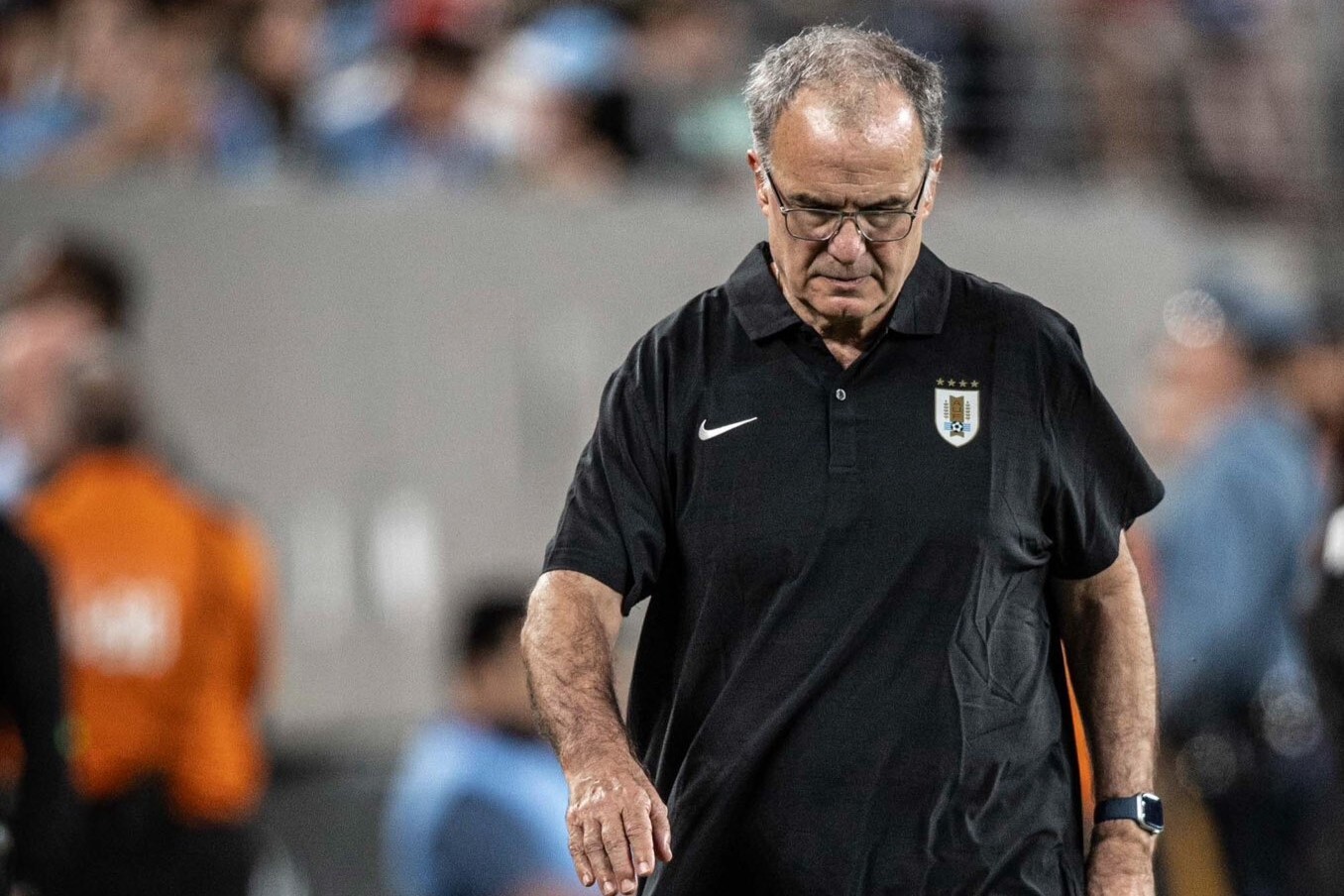 Marcelo Bielsa en el partido entre Uruguay y Bolivia por Copa América 2024.