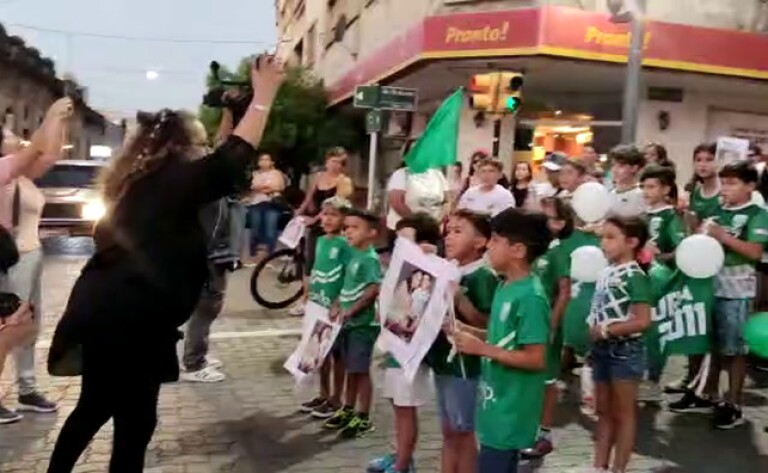 Manifestación en reclamo de justicia por Giuliana Lara y Mateo Miños en Paysandú