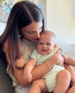 Jimena Sabaris y su hijo Lorenzo.