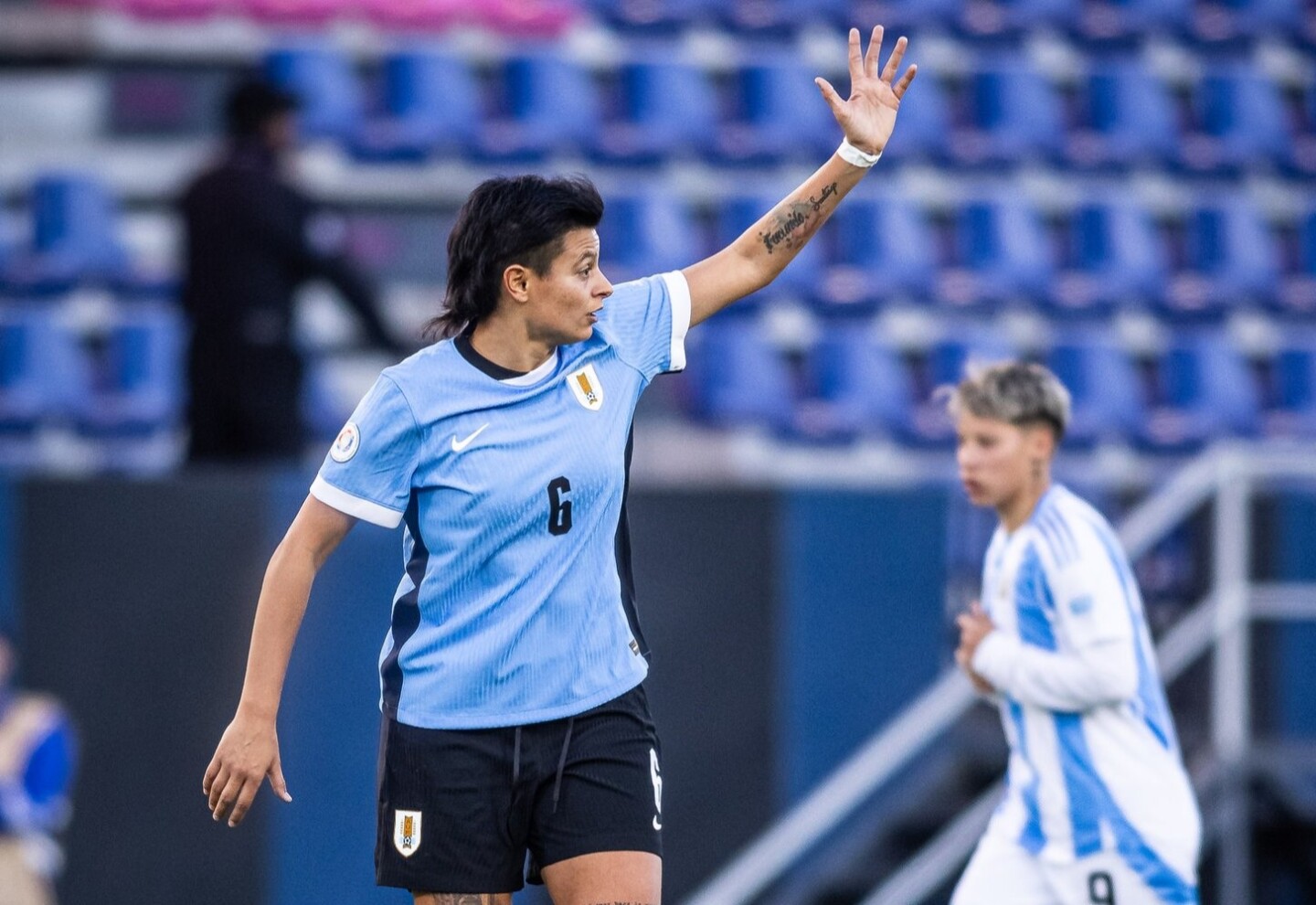 Sindy Ramírez en la selección uruguaya Sub 20 en la Copa América.