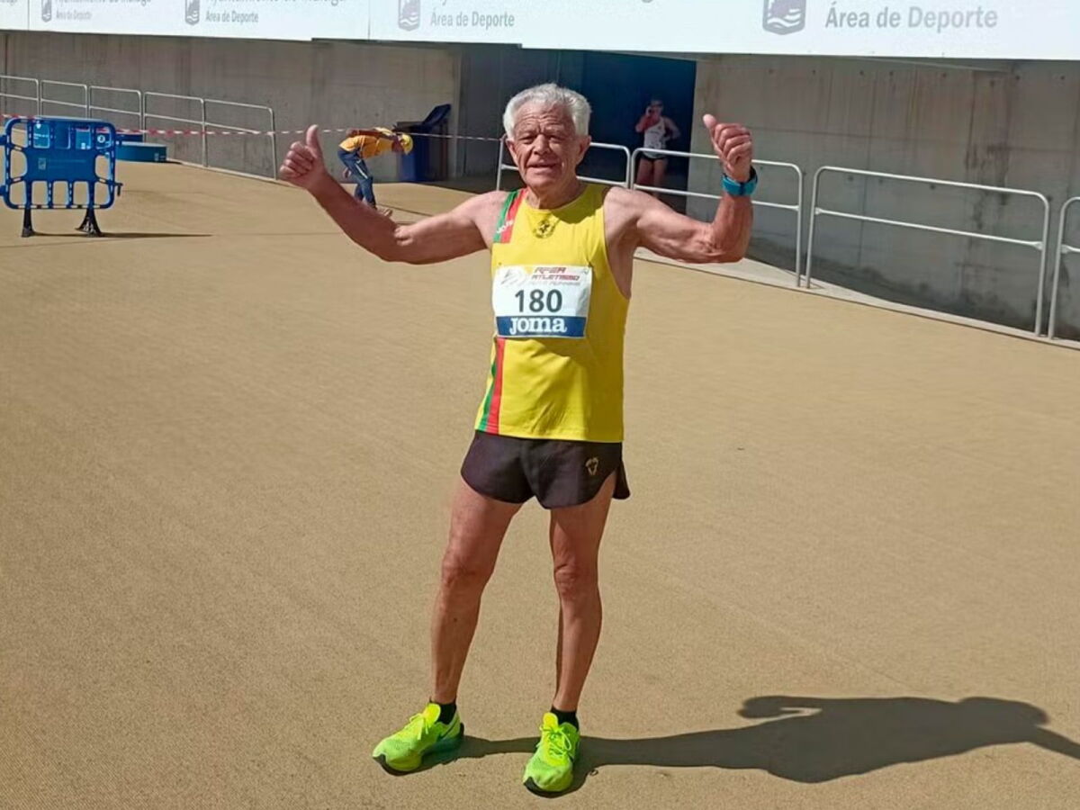 Juan López en una maratón.