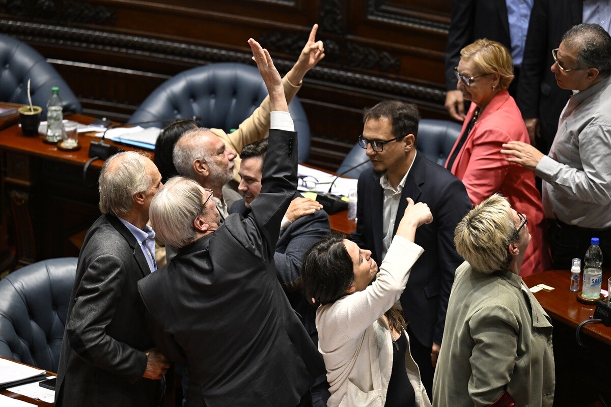 Festejos en la Cámara de Senadores tras la aprobación de la Ley de Eutanasia.