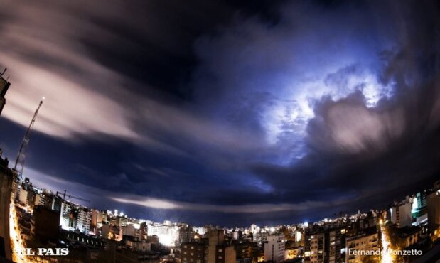 Tormenta con rayos. Foto: Fernando Ponzetto