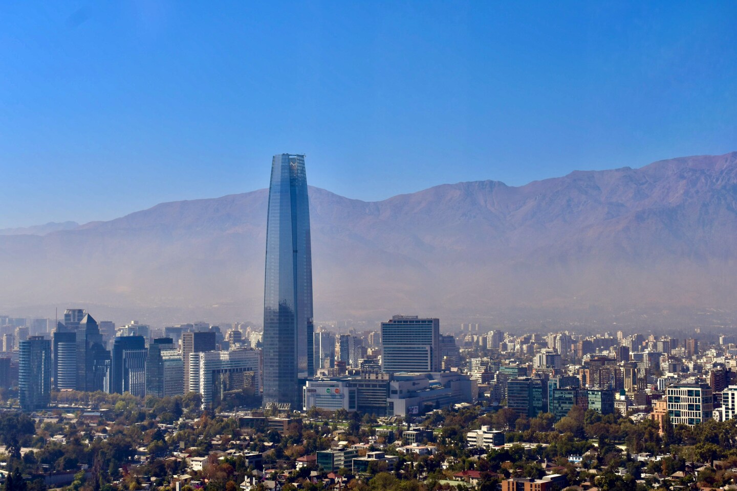 Vista aérea de la ciudad de Santiago de Chile
