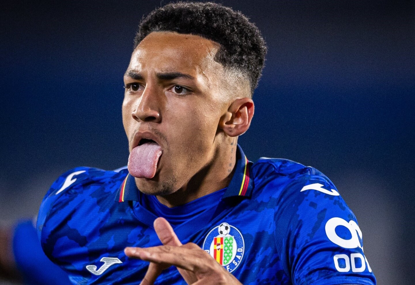 Álvaro Rodríguez celebra su gol en la victoria de Getafe.