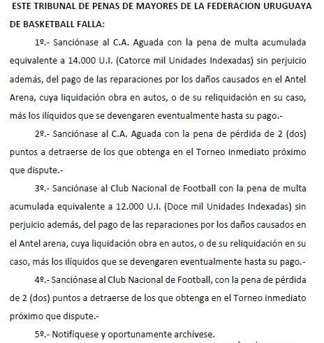 El fallo de la última final Aguada vs Nacional.