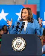 Harris. La candidata demócrata aventaja a Trump en las encuestas.