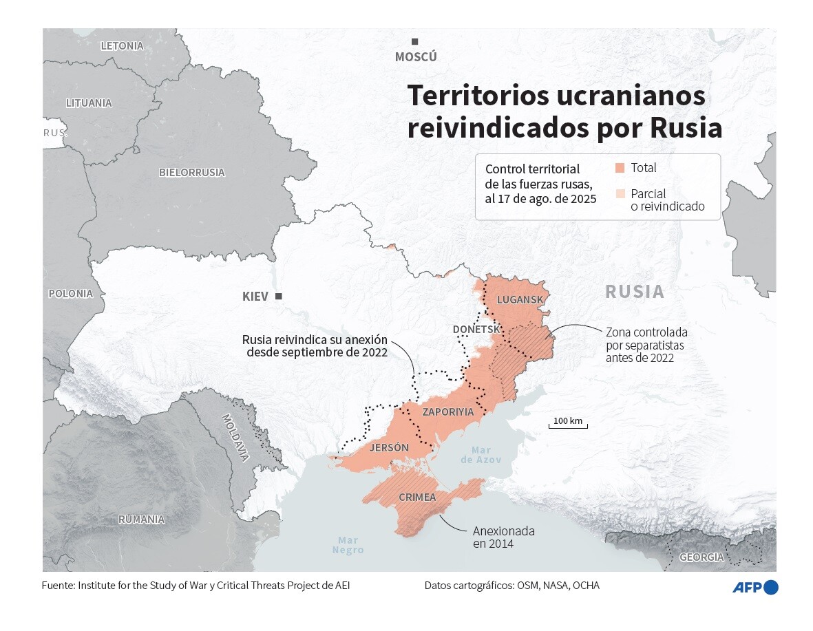 Territorios ucranianos reinvindicados por Rusia